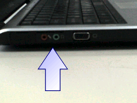 Image of Location of Audio Jacks on Laptop