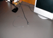 Picture of cable connection at table