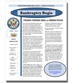 Bankruptcy Bugle Cover Page