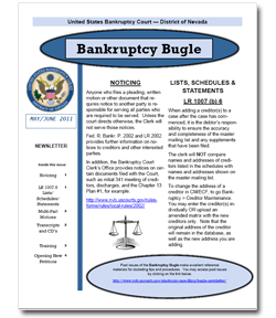 Bankruptcy Bugle Cover Page